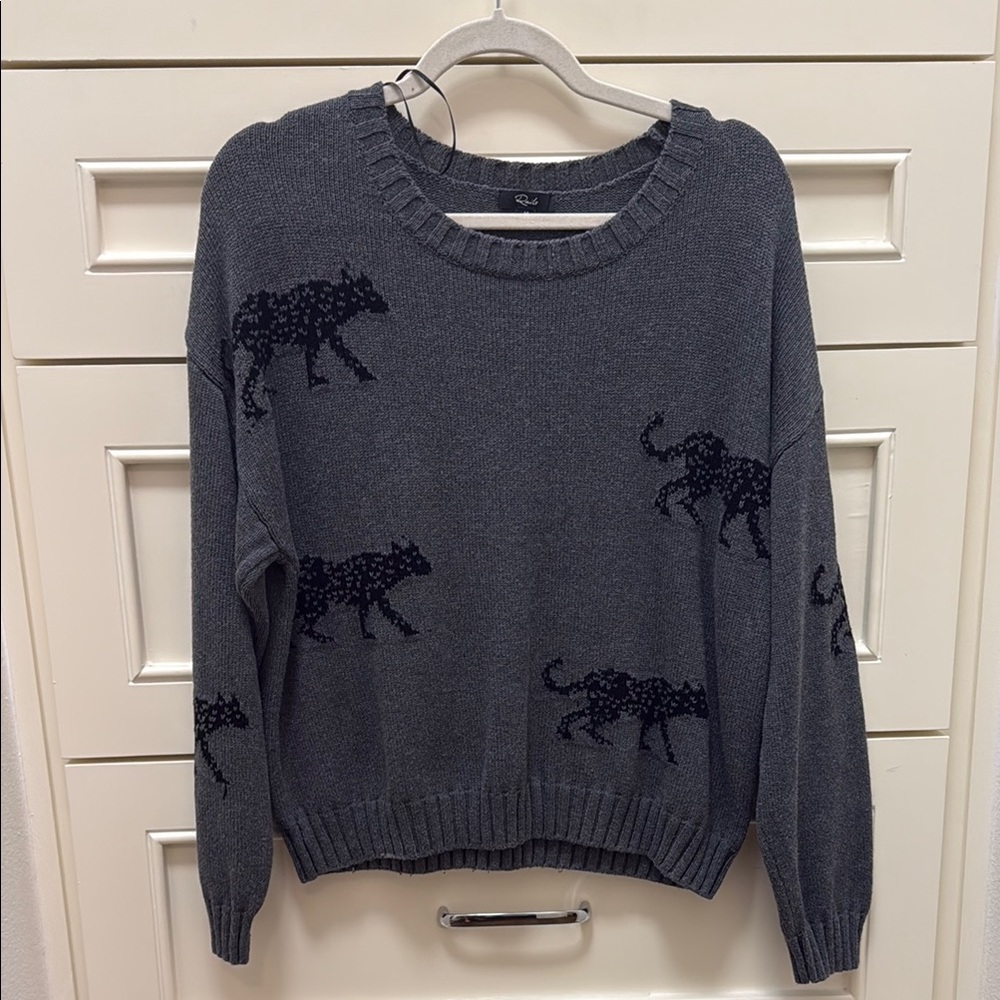Gray Sweater with Black Panther Design